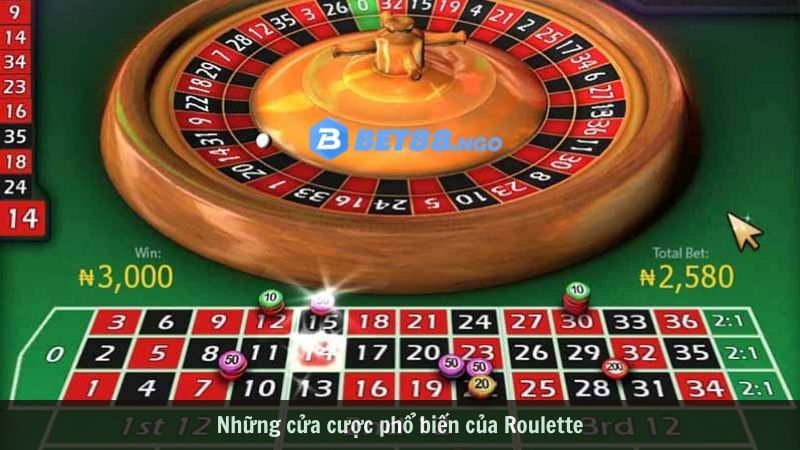 Những cửa cược phổ biến của Roulette